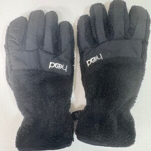 HEAD Black Faux Fur Insulated Winter Gloves – Touchscreen Fingers – Size XL